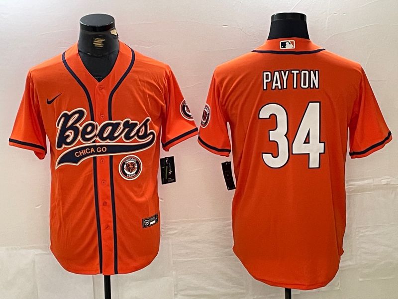 Men Chicago Bears 34 Payton Orange Joint Name 2024 Nike Limited NFL Jersey style 3